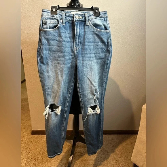 Kan Can Women’s Straight fit distressed Jeans size 3/25 - Picture 1 of 4